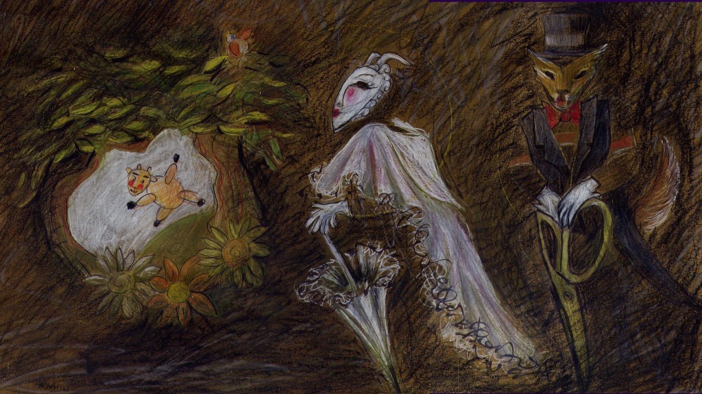 bozzetto 4°quadro di All'Opera...il lupo e i sette capretti